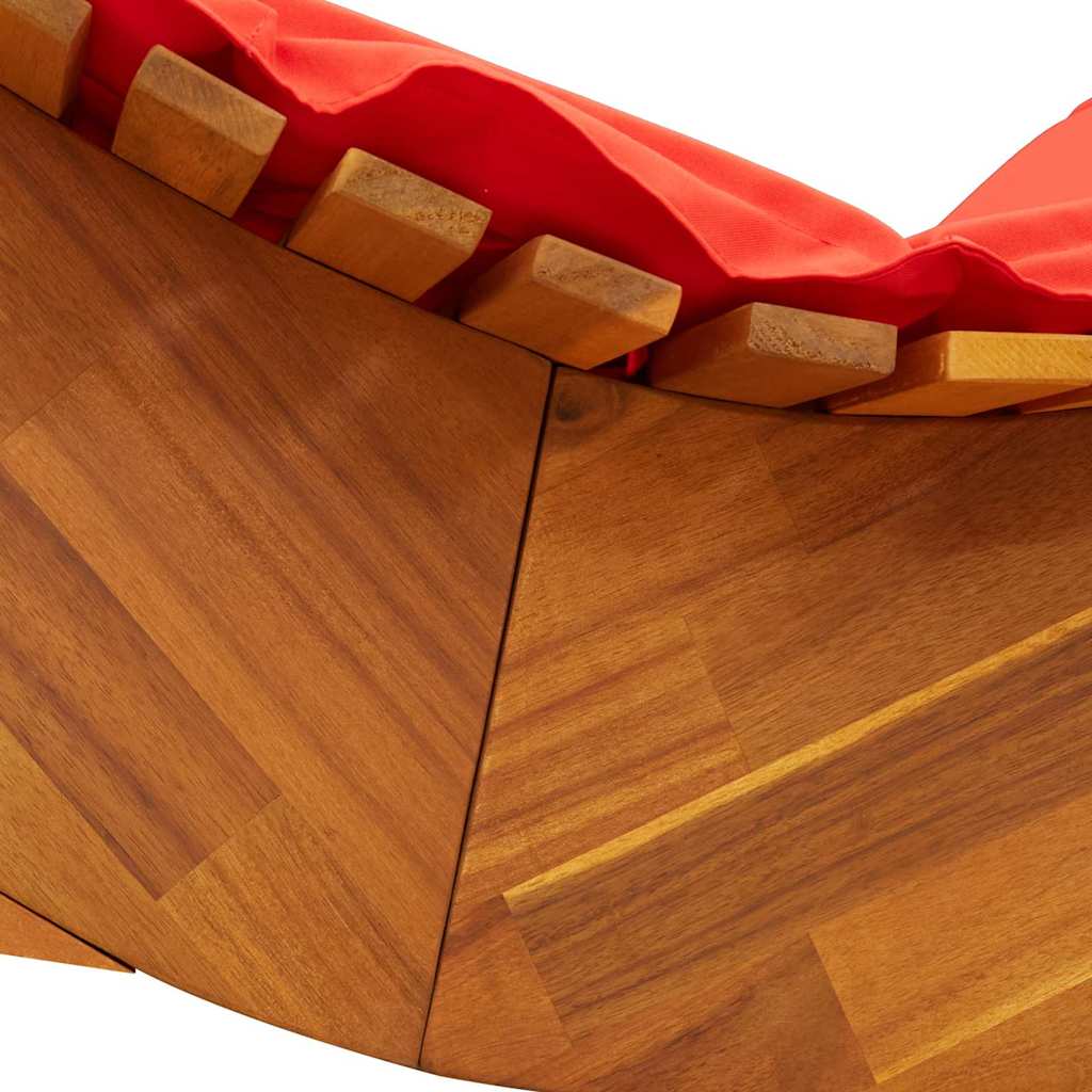 Ξαπλώστρα με μαξιλάρι 2-πρόσωπο 2 pcs Καφέ Στερεό Ξύλο Ακακίας - Pakobazaar