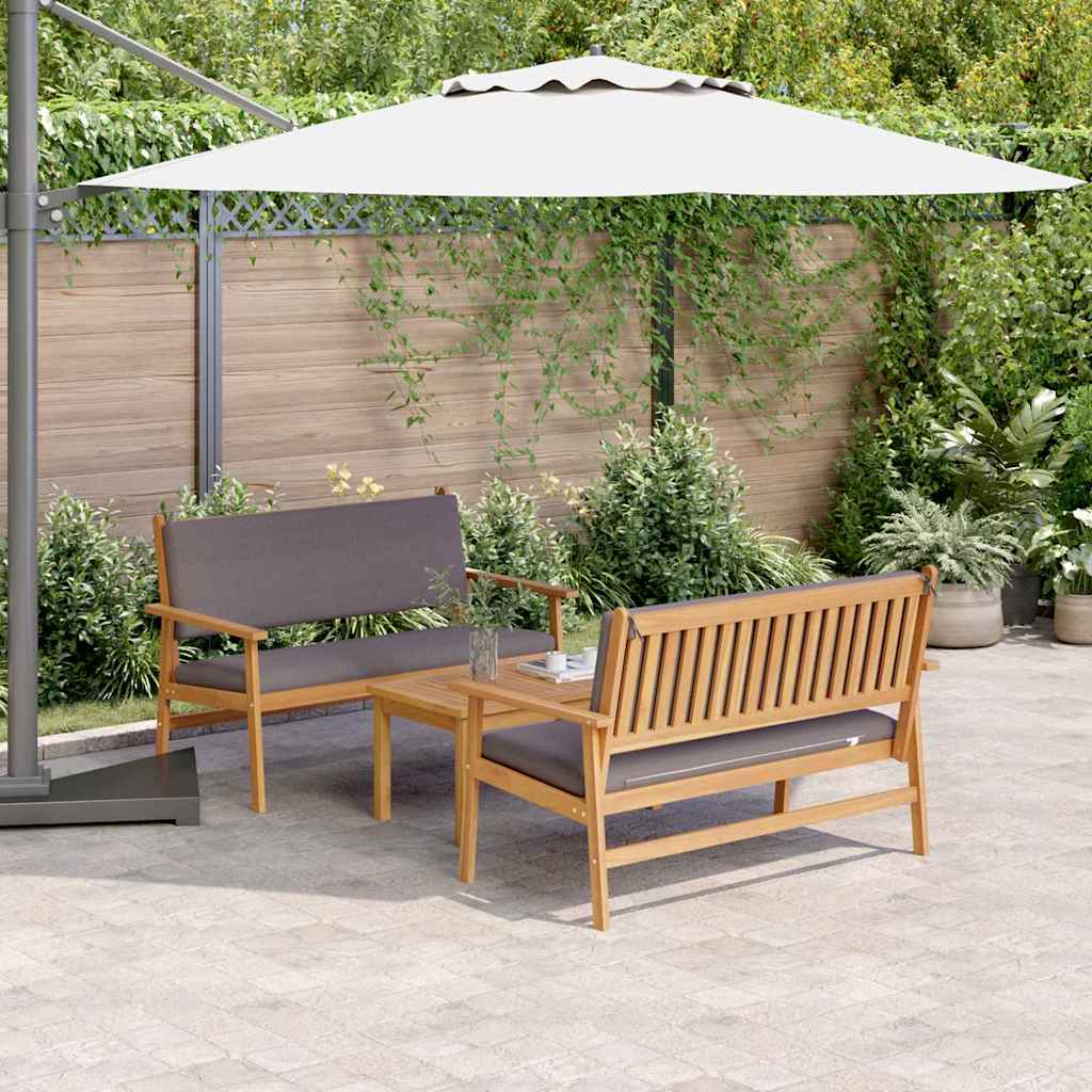 Σετ Καναπέ Κήπου 3 pcs Καφέ 120 x 65,5 x 79 εκ