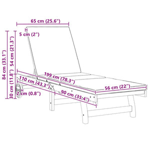 Ξαπλώστρα 2 pcs Καφέ 65 x 199 x 84 εκ Στερεό Ξύλο Ακακίας - Pakobazaar