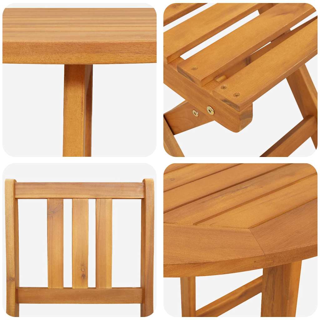 Σέτ φαγητού για κήπο 3 pcs Μαύρο Στερεό Ξύλο Ακακίας - Pakobazaar