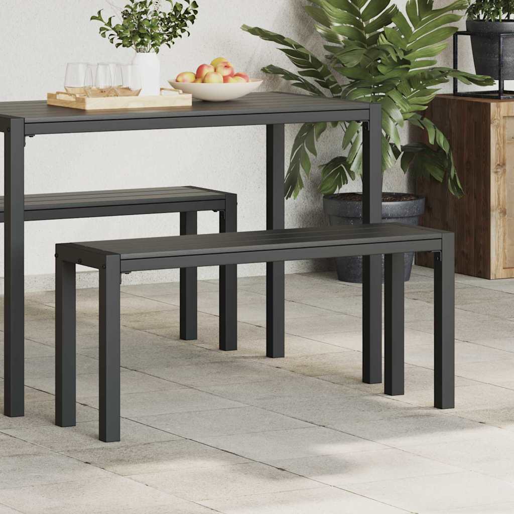 Παγκάκι κήπου Μαύρο 100 x 28 x 45 εκ. Ατσάλι