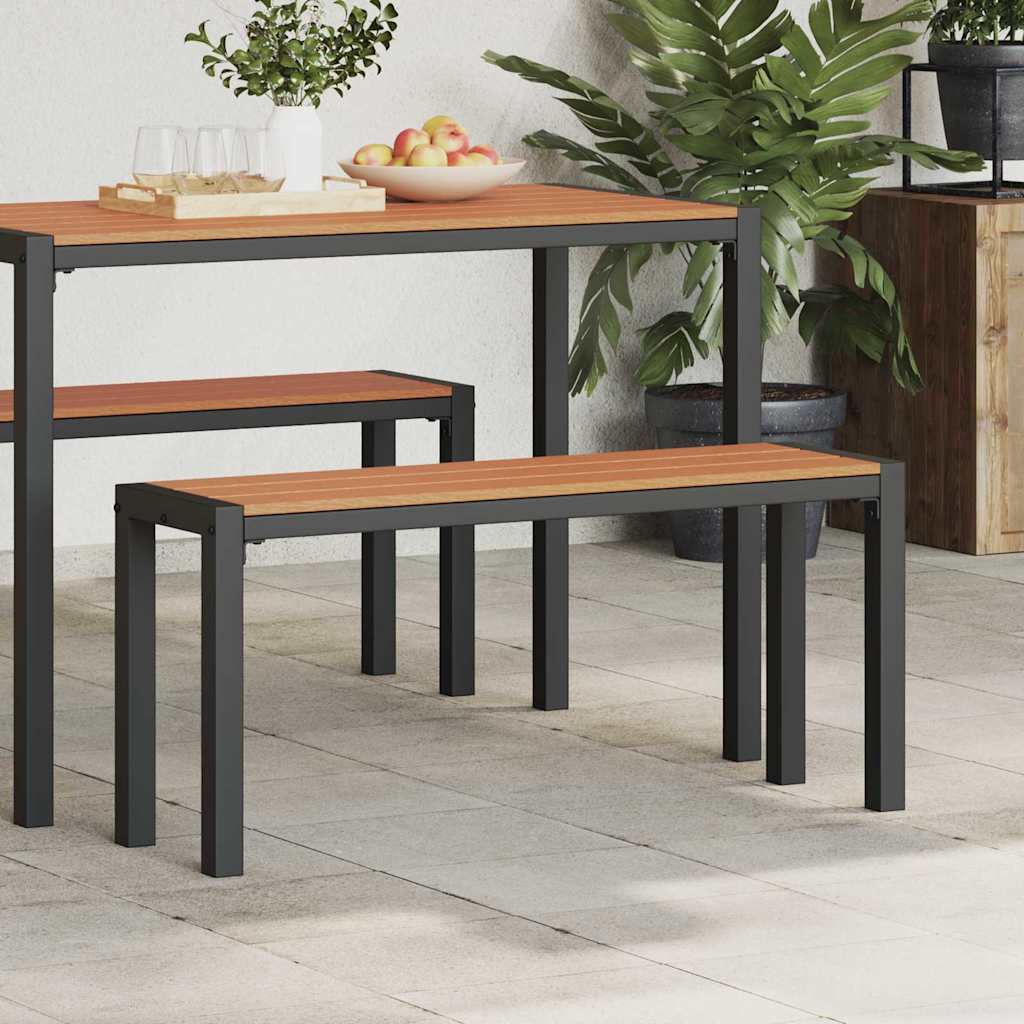 Παγκάκι κήπου Καφέ 100 x 28 x 45 εκ. Ατσάλι