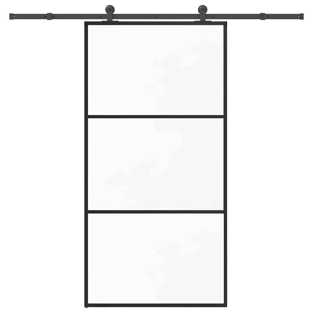 Συρόμενη πόρτα με σετ υλικού 102x205 cm ESG Γυαλί&Αλουμίνιο - Pakobazaar