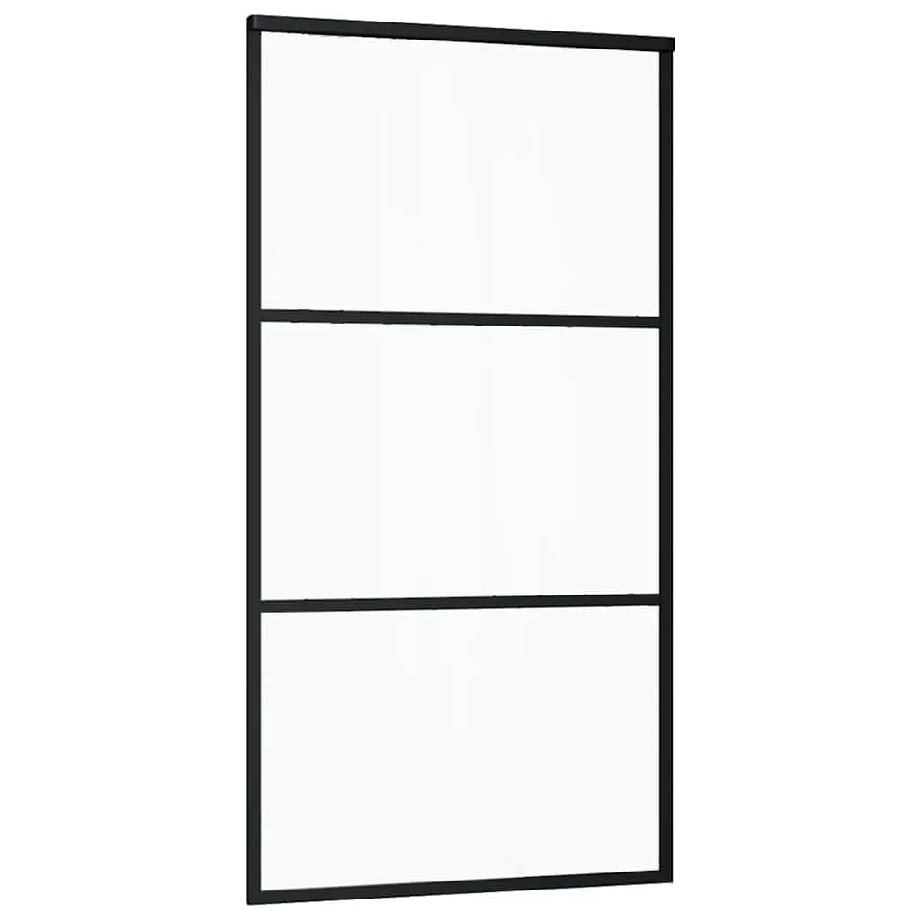 Συρόμενη πόρτα με σετ υλικού 102x205 cm ESG Γυαλί&Αλουμίνιο - Pakobazaar