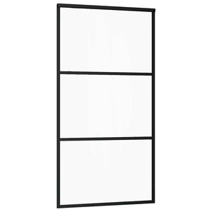 Συρόμενη πόρτα με σετ υλικού 102x205 cm ESG Γυαλί&Αλουμίνιο - Pakobazaar