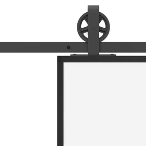 Συρόμενη πόρτα με σετ υλικού 102x205 cm ESG Γυαλί&Αλουμίνιο - Pakobazaar