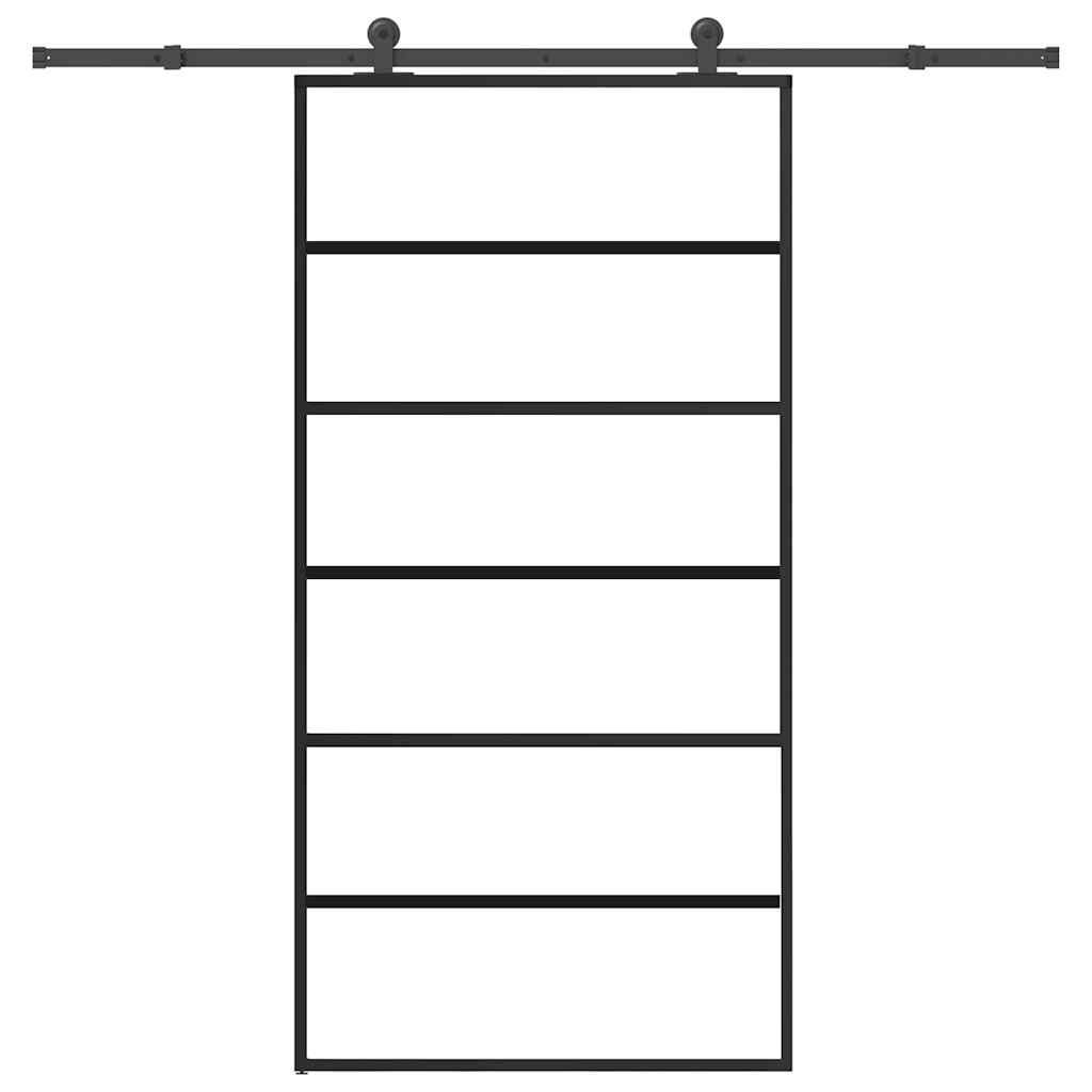 Συρόμενη πόρτα με σετ υλικού 102x205 cm ESG Γυαλί&Αλουμίνιο