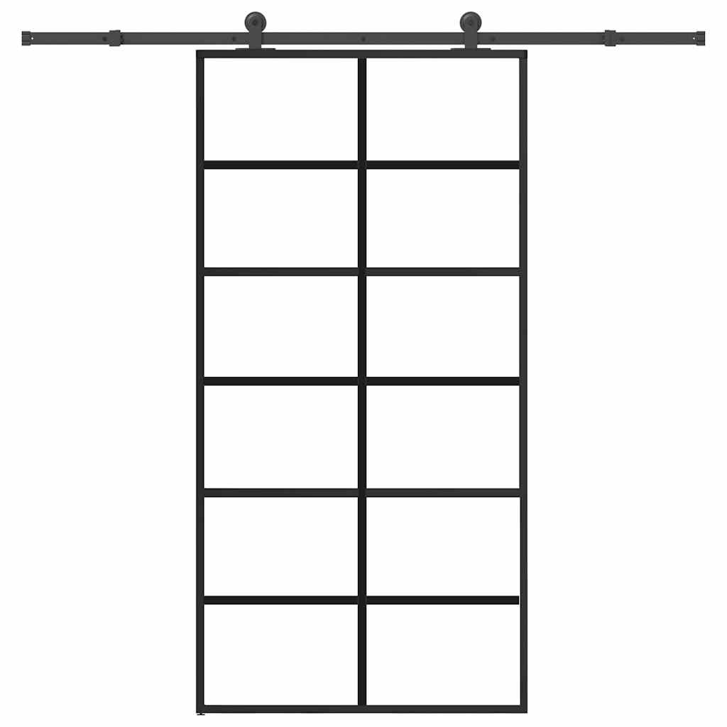 Συρόμενη πόρτα με σετ υλικού 102x205 cm ESG Γυαλί&Αλουμίνιο