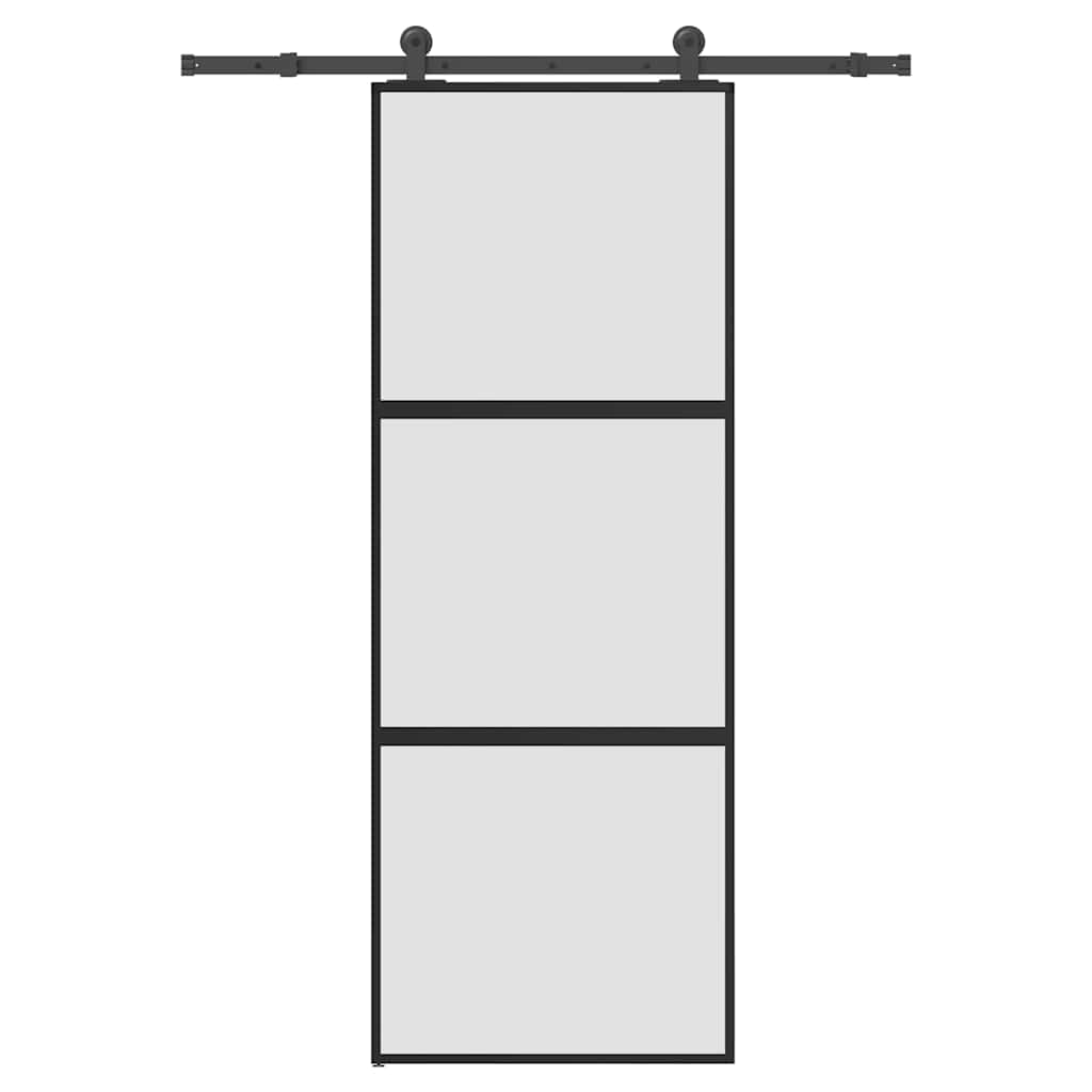 Συρόμενη πόρτα με σετ υλικού 76x205 cm από γυαλί&Αλουμίνιο - Pakobazaar