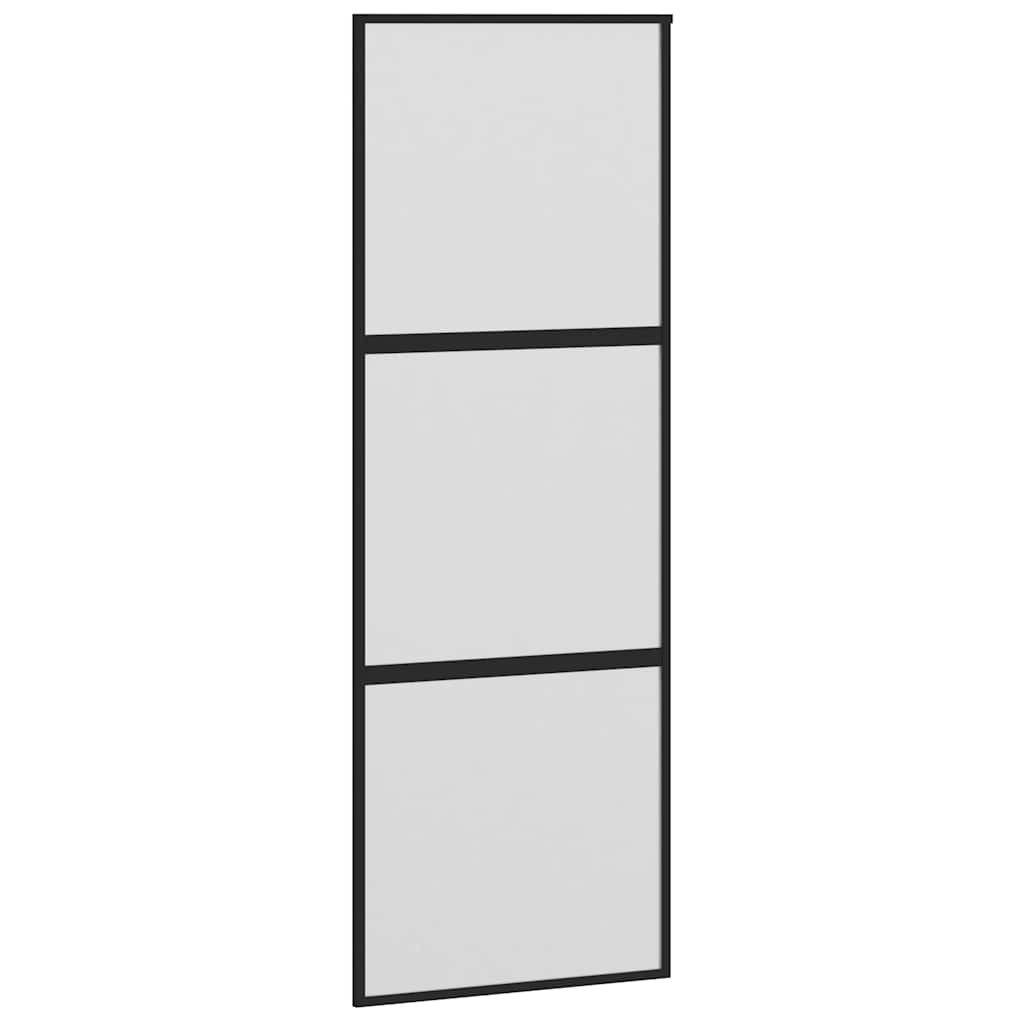 Συρόμενη πόρτα με σετ υλικού 76x205 cm από γυαλί&Αλουμίνιο - Pakobazaar