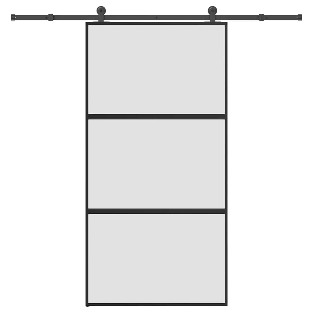 Συρόμενη πόρτα με σετ υλικού 102,5x205 cm από γυαλί&Αλουμίνιο