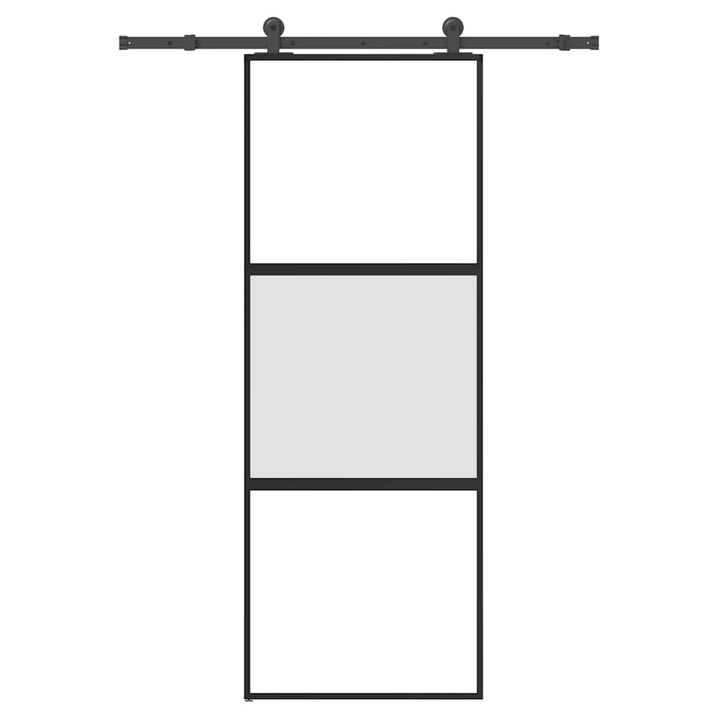 Συρόμενη πόρτα με σετ υλικού 76x205 cm από γυαλί&Αλουμίνιο - Pakobazaar