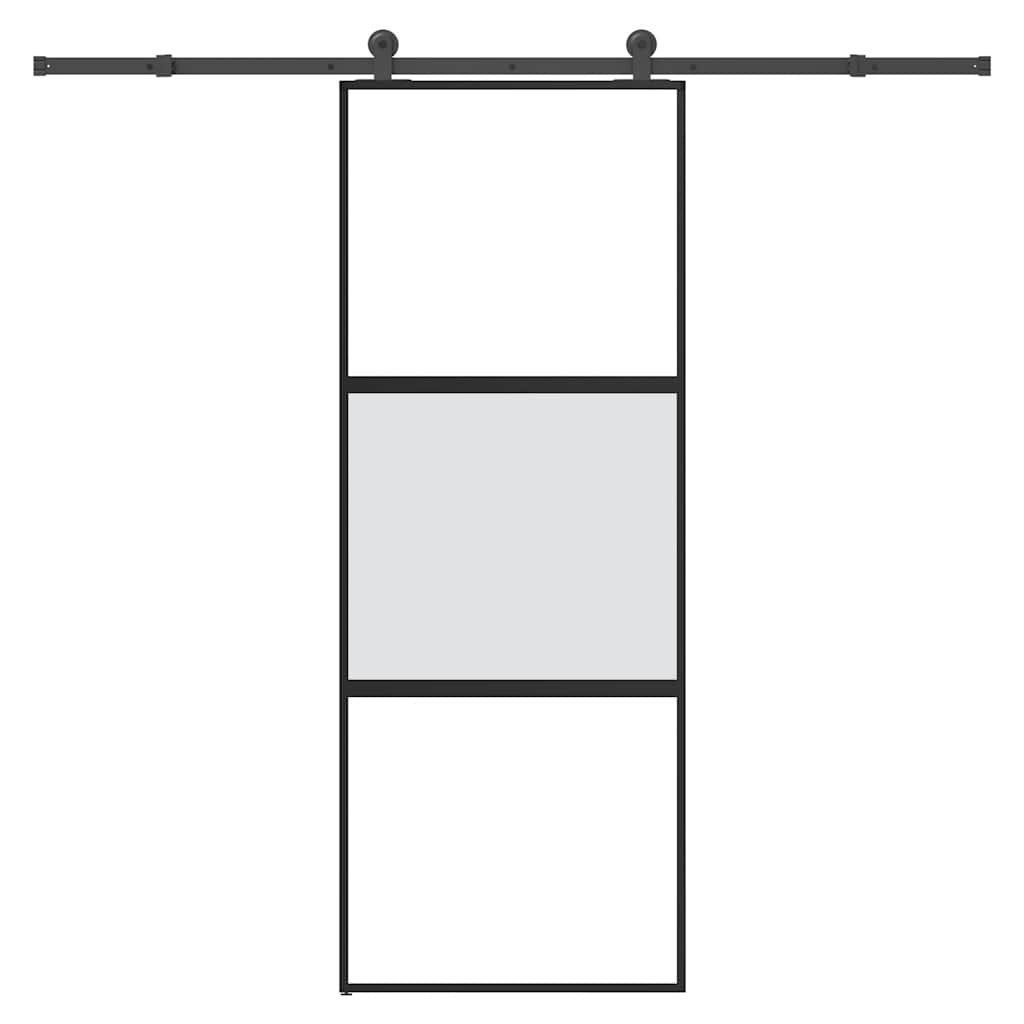 Συρόμενη πόρτα με σετ υλικού 76x205 cm από γυαλί&Αλουμίνιο - Pakobazaar