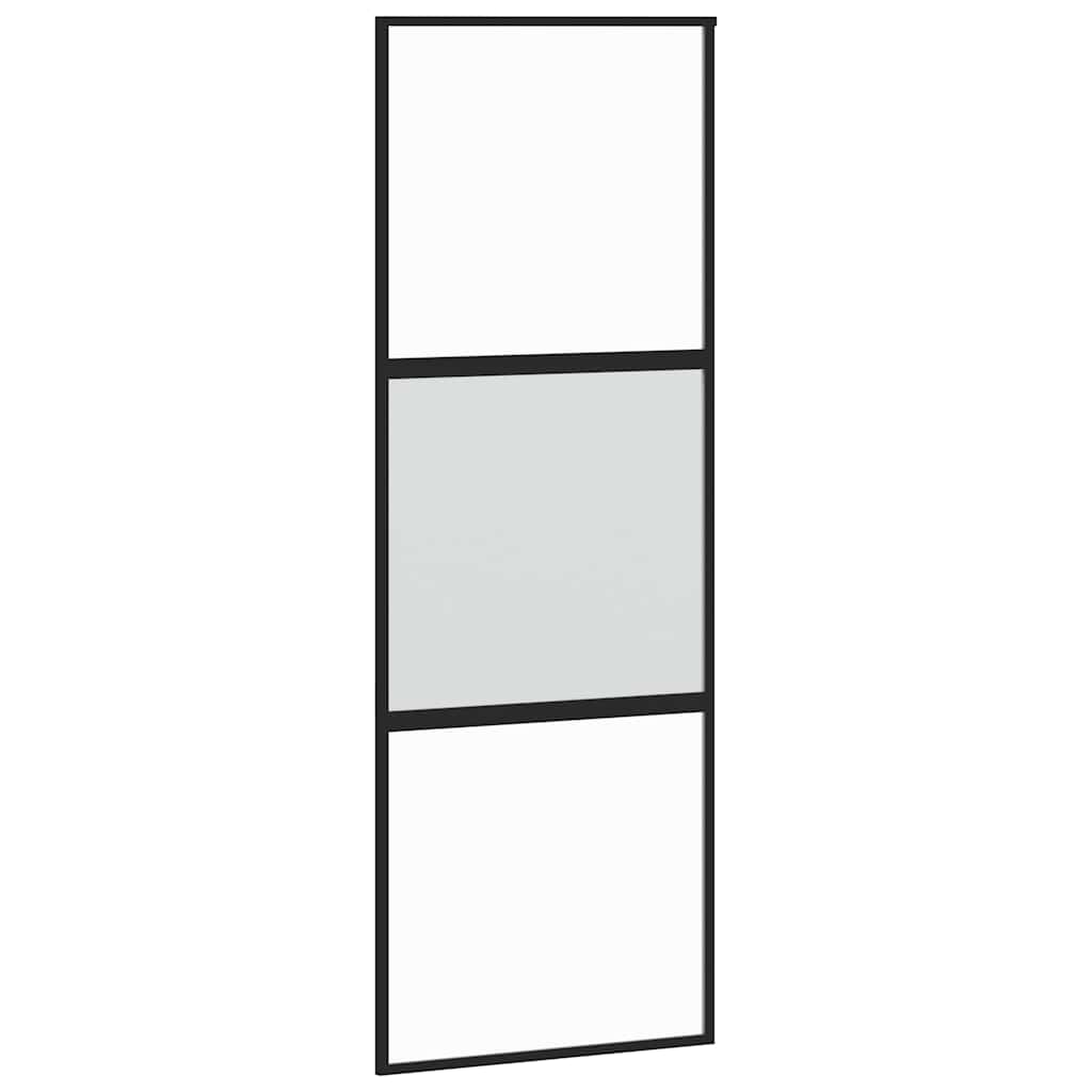 Συρόμενη πόρτα με σετ υλικού 76x205 cm από γυαλί&Αλουμίνιο - Pakobazaar