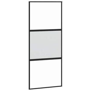 Συρόμενη πόρτα με σετ υλικού 90x205 cm από γυαλί&Αλουμίνιο