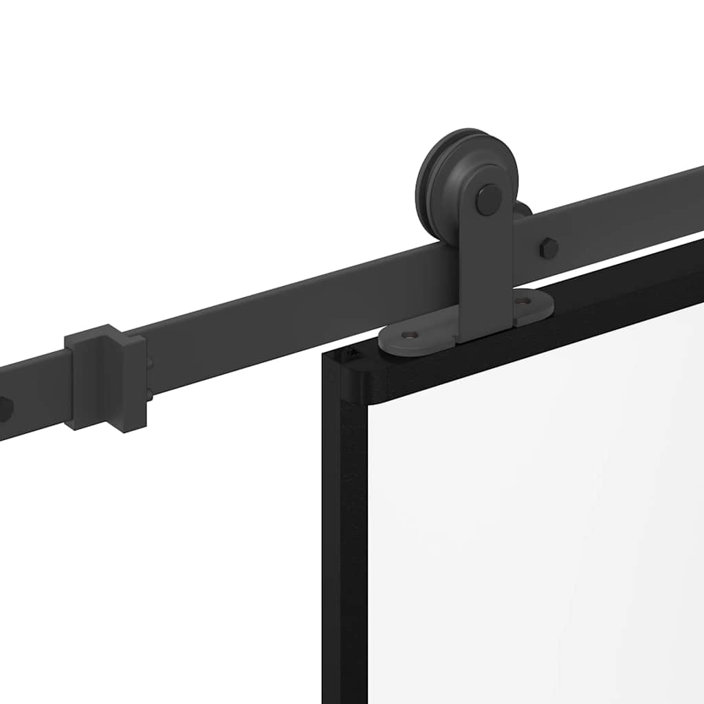 Συρόμενη πόρτα με σετ υλικού 90x205 cm από γυαλί&Αλουμίνιο