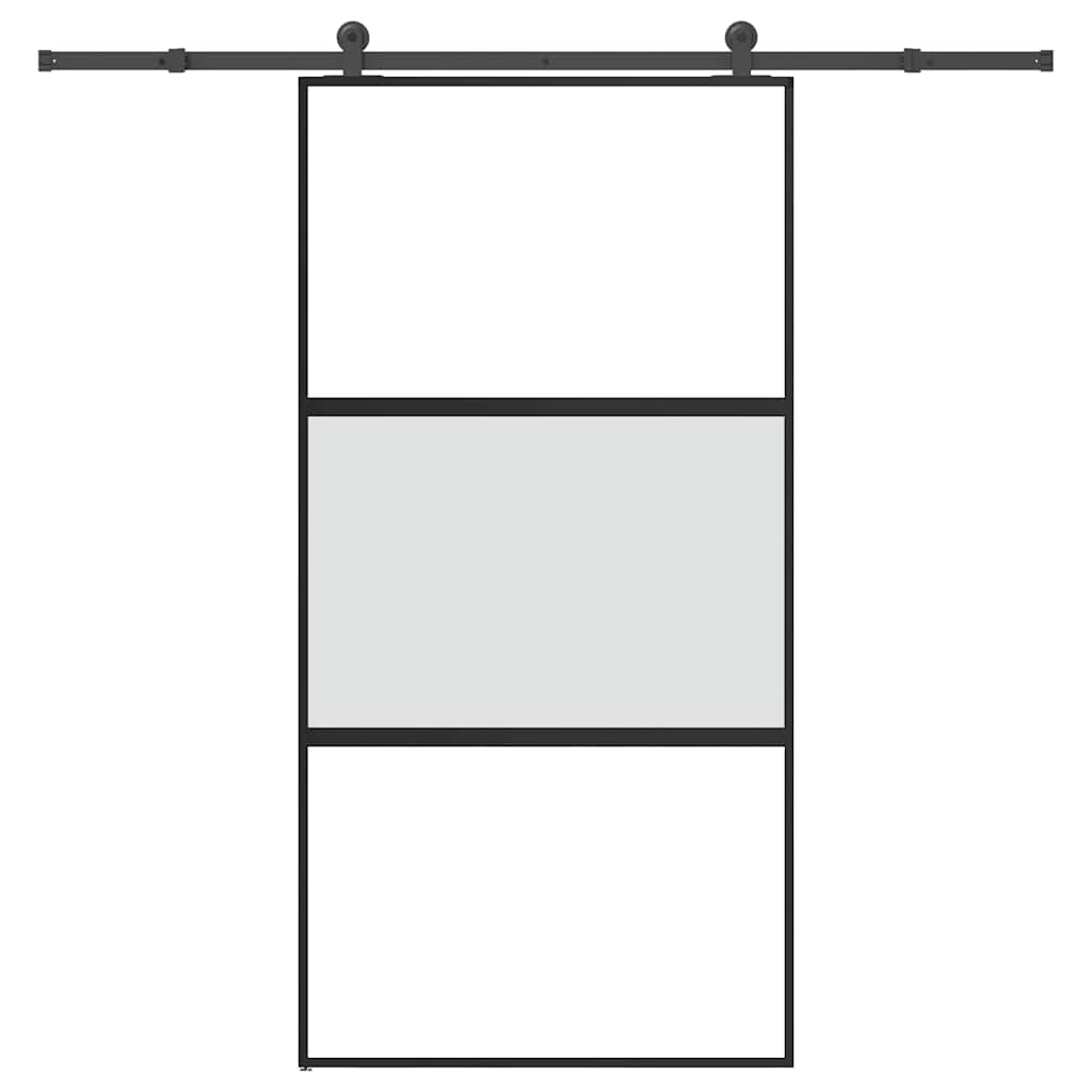 Συρόμενη πόρτα με σετ υλικού 102,5x205 cm από γυαλί&Αλουμίνιο