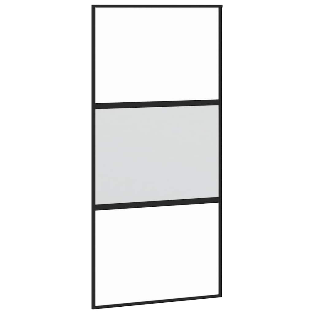 Συρόμενη πόρτα με σετ υλικού 102,5x205 cm από γυαλί&Αλουμίνιο