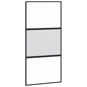 Συρόμενη πόρτα με σετ υλικού 102,5x205 cm από γυαλί&Αλουμίνιο