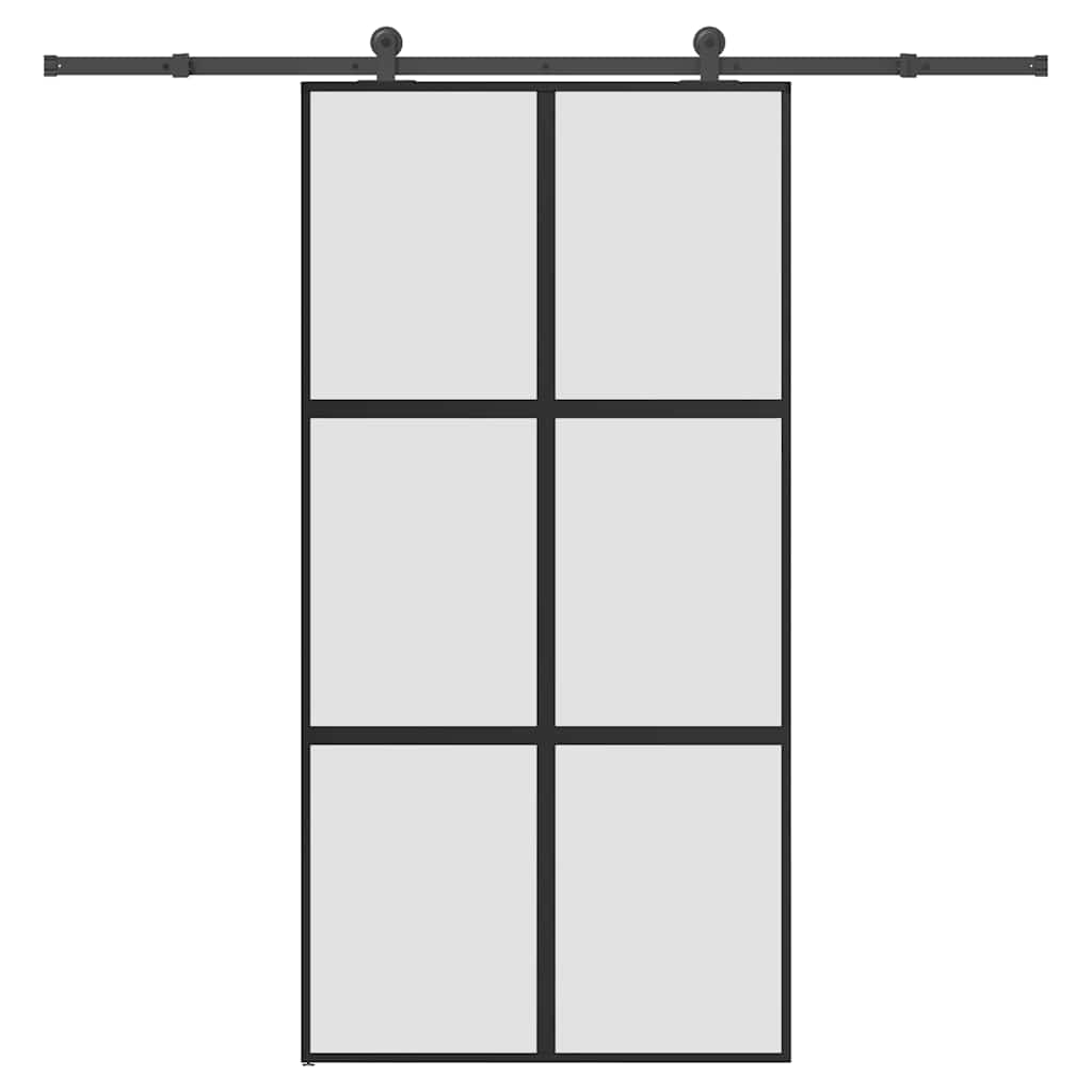 Συρόμενη πόρτα με σετ υλικού 102,5x205 cm από γυαλί&Αλουμίνιο
