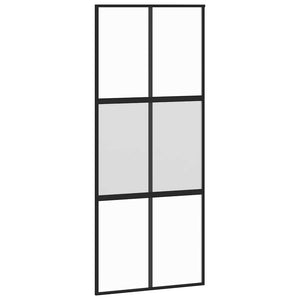 Συρόμενη πόρτα με σετ υλικού 90x205 cm από γυαλί&Αλουμίνιο