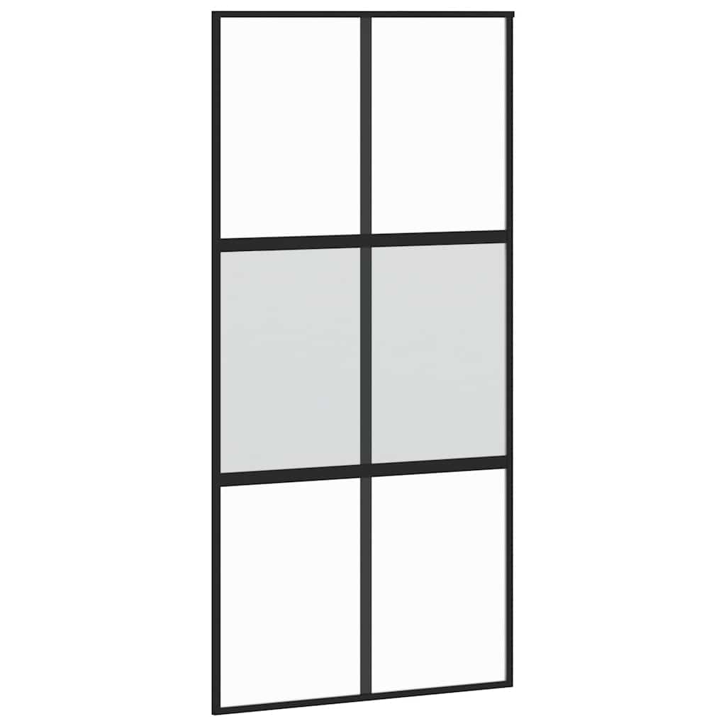 Συρόμενη πόρτα με σετ υλικού 102,5x205 cm από γυαλί&Αλουμίνιο - Pakobazaar