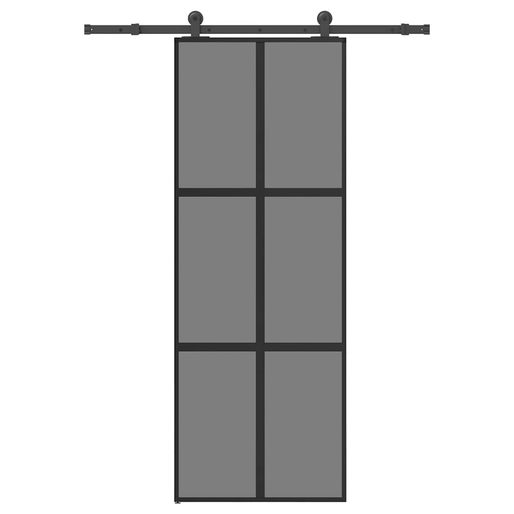 Συρόμενη πόρτα με σετ υλικού 76x205 cm από γυαλί&Αλουμίνιο