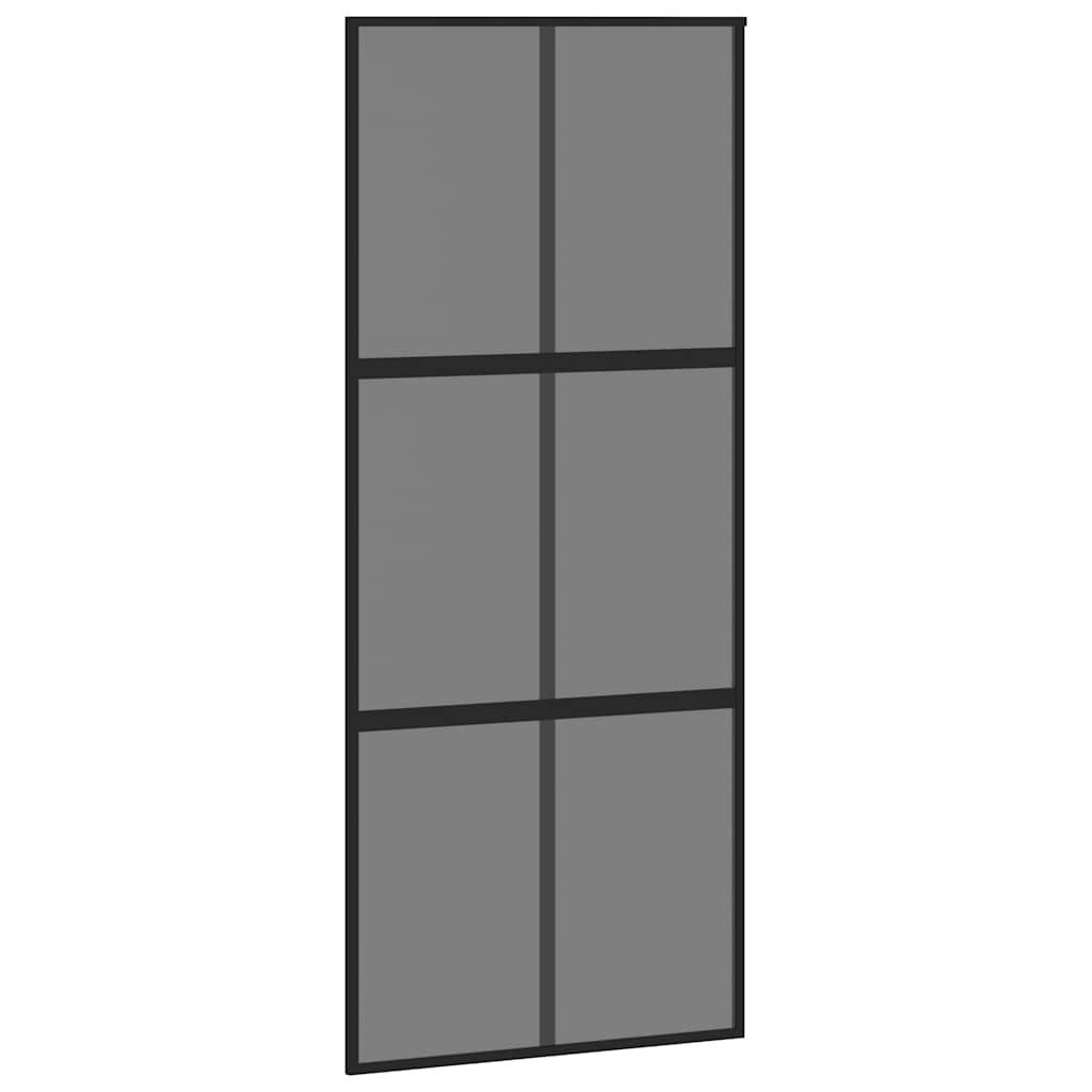 Συρόμενη πόρτα με σετ υλικού 90x205 cm από γυαλί&Αλουμίνιο - Pakobazaar