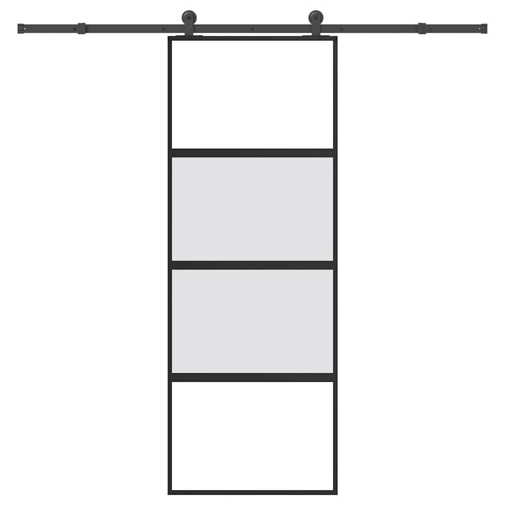 Συρόμενη πόρτα με σετ υλικού 76x205 cm από γυαλί&Αλουμίνιο