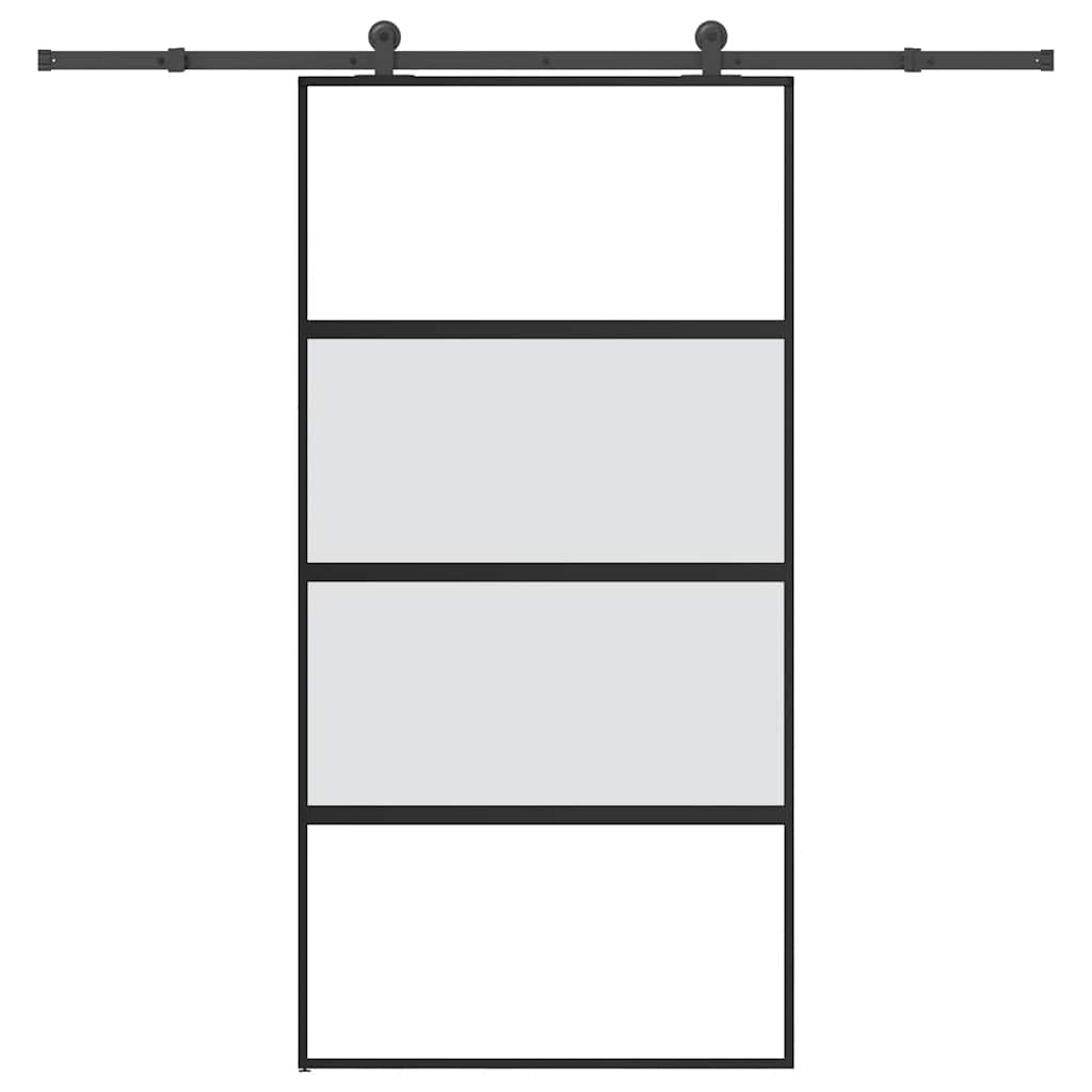 Συρόμενη πόρτα με σετ υλικού 102,5x205 cm από γυαλί&Αλουμίνιο