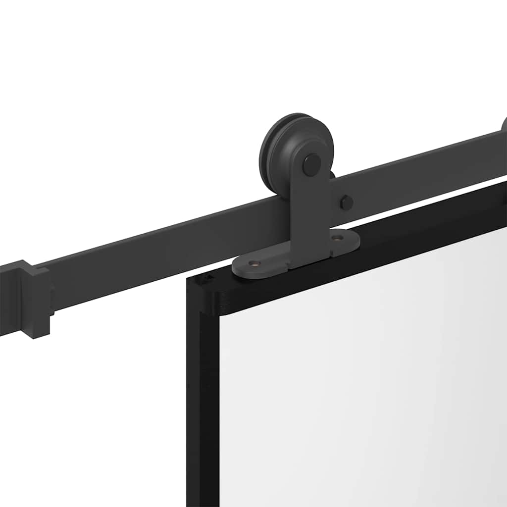 Συρόμενη πόρτα με σετ υλικού 76x205 cm από γυαλί&Αλουμίνιο - Pakobazaar