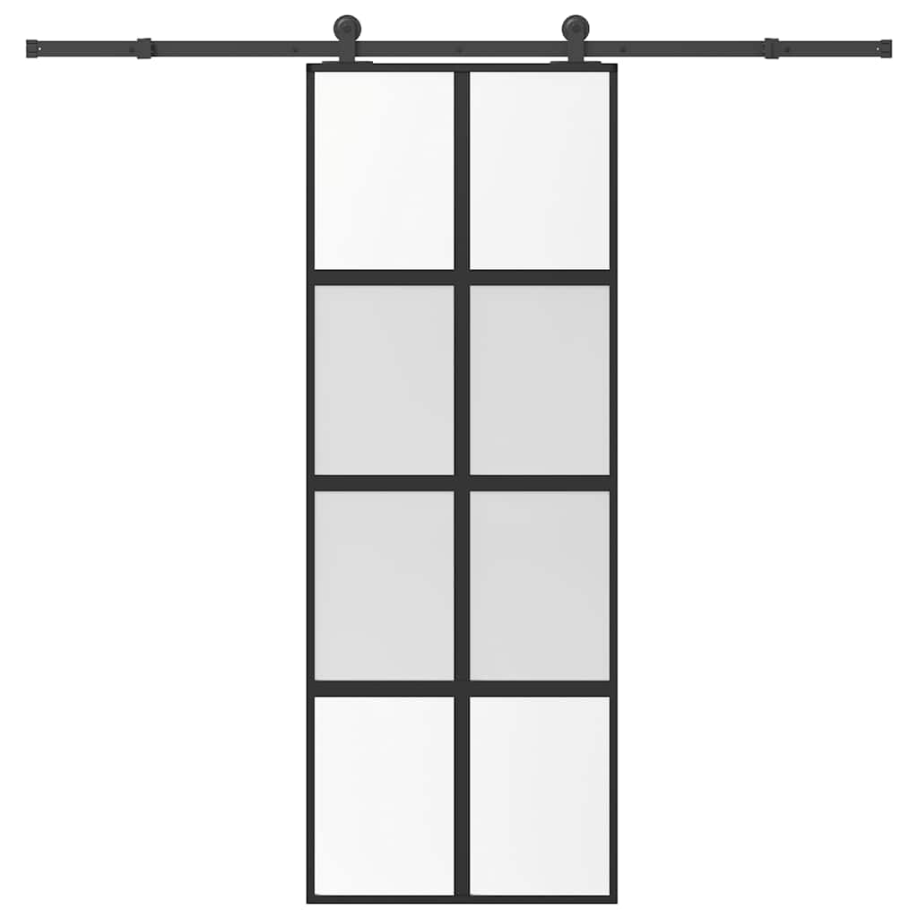 Συρόμενη πόρτα με σετ υλικού 76x205 cm από γυαλί&Αλουμίνιο - Pakobazaar