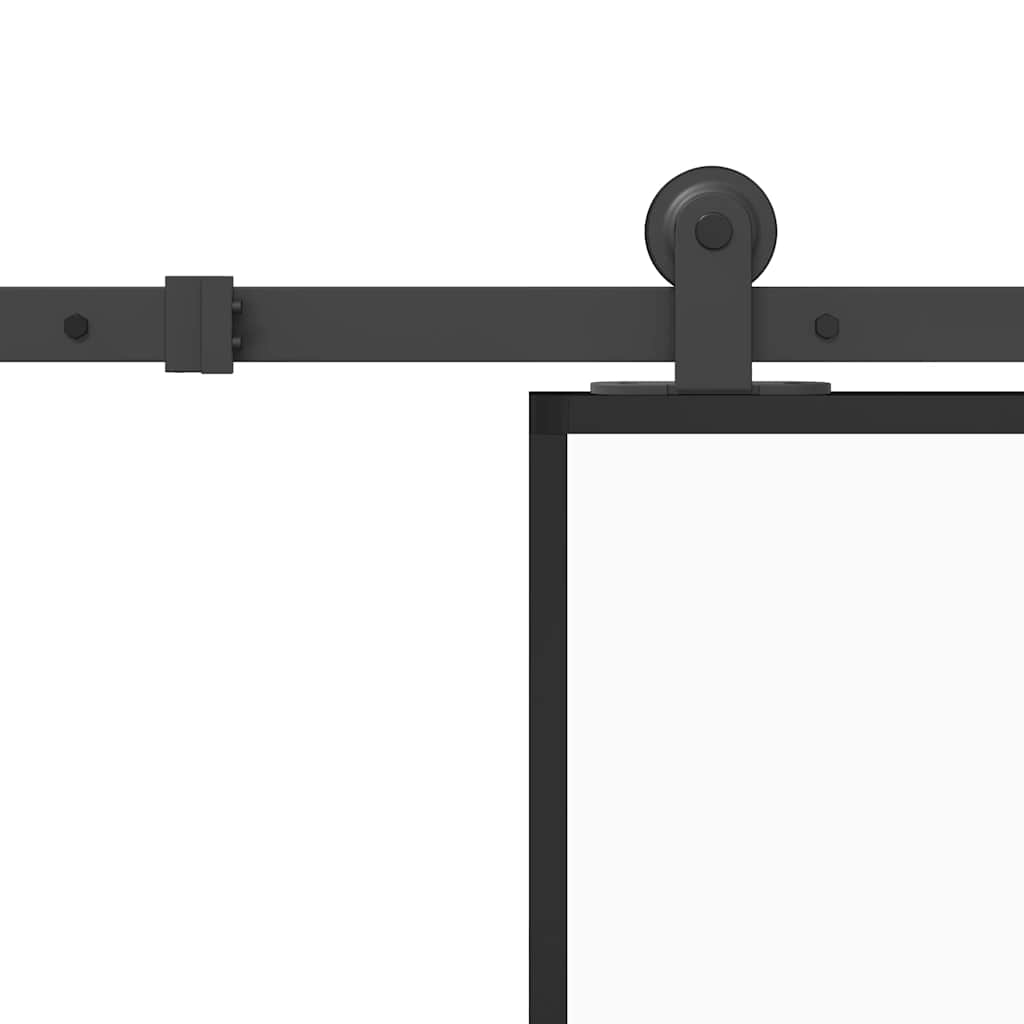 Συρόμενη πόρτα με σετ υλικού 90x205 cm από γυαλί και αλουμίνιο - Pakobazaar