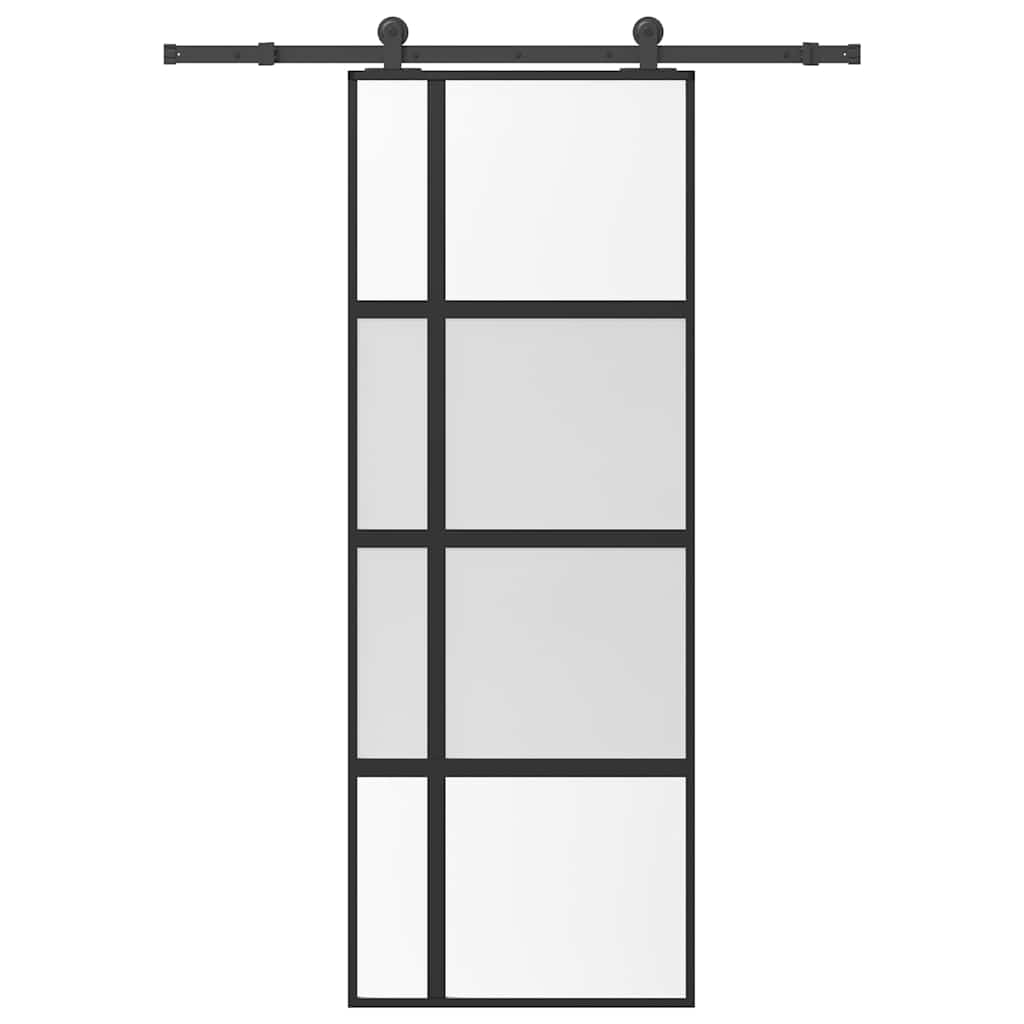 Συρόμενη πόρτα με σετ υλικού 76x205 cm από γυαλί&Αλουμίνιο - Pakobazaar