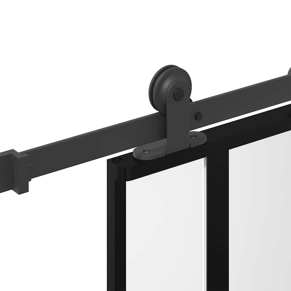 Συρόμενη πόρτα με σετ υλικού 76x205 cm από γυαλί&Αλουμίνιο - Pakobazaar