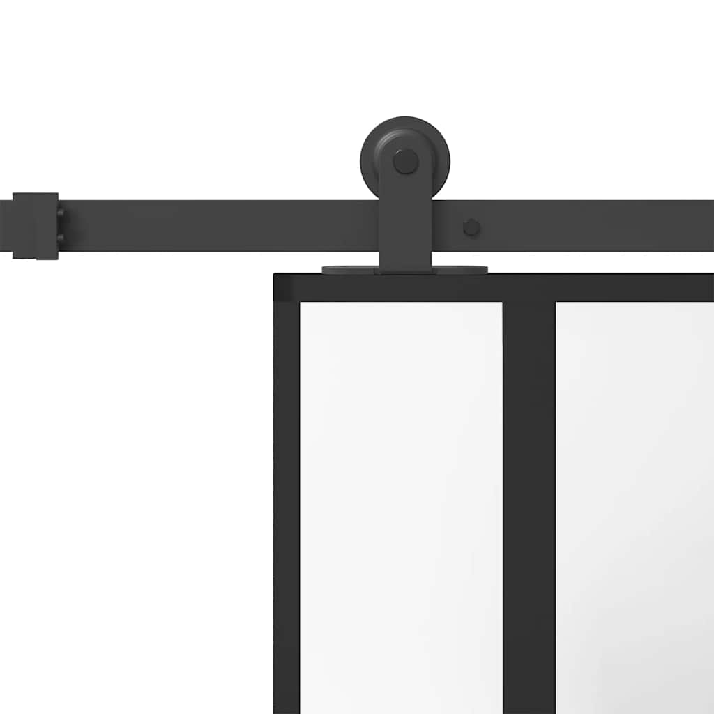 Συρόμενη πόρτα με σετ υλικού 76x205 cm από γυαλί&Αλουμίνιο - Pakobazaar