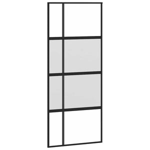 Συρόμενη πόρτα με σετ υλικού 90x205 cm από γυαλί και αλουμίνιο