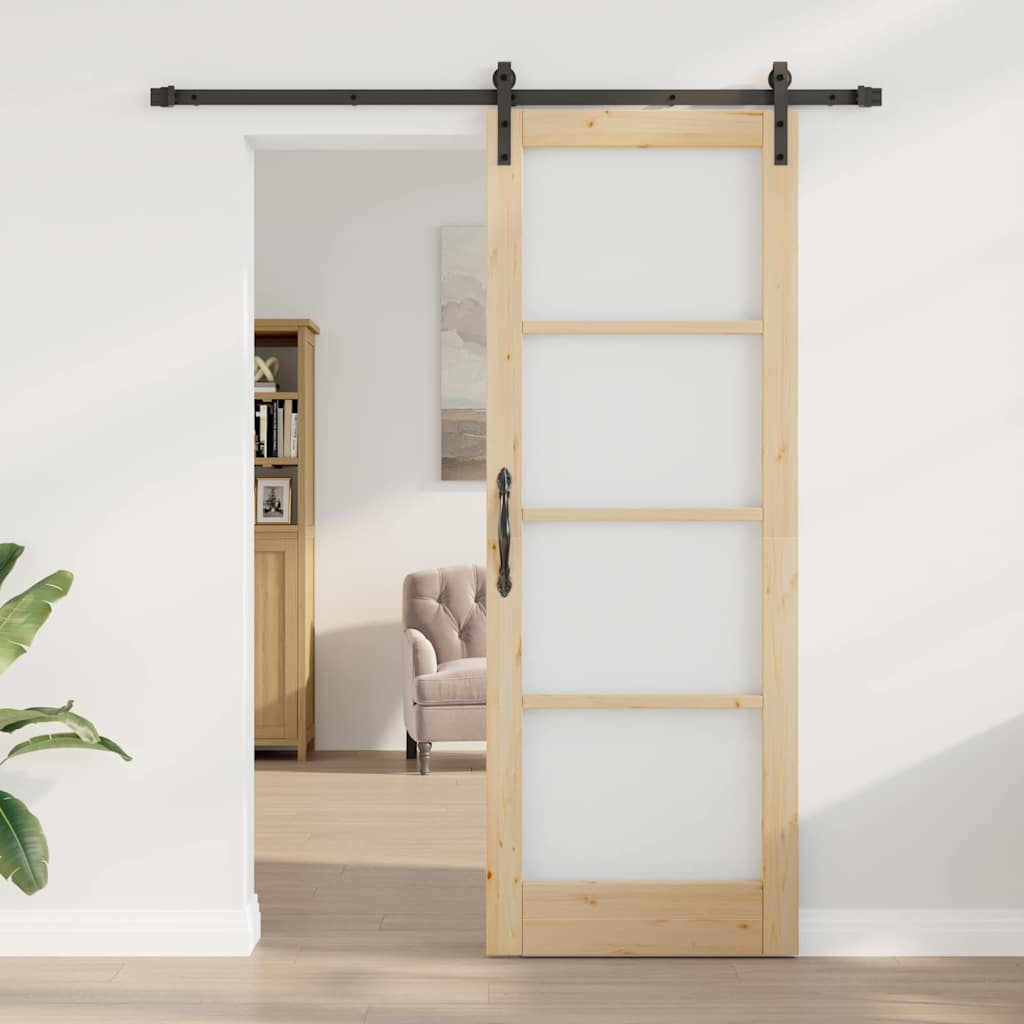Συρόμενη Πόρτα ORKDAL Φυσικό και Μαύρο 78 x 211 εκ - Pakobazaar