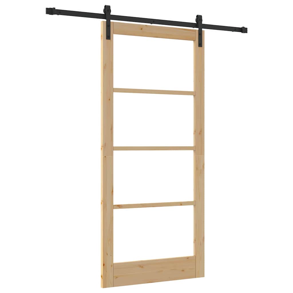 Συρόμενη Πόρτα ORKDAL Φυσικό και Μαύρο 93 x 202 cm - Pakobazaar