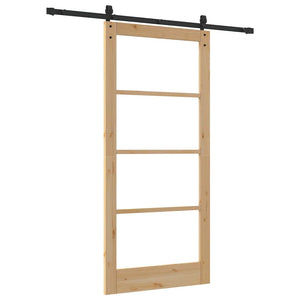 Συρόμενη Πόρτα ORKDAL Φυσικό και Μαύρο 93 x 202 cm - Pakobazaar