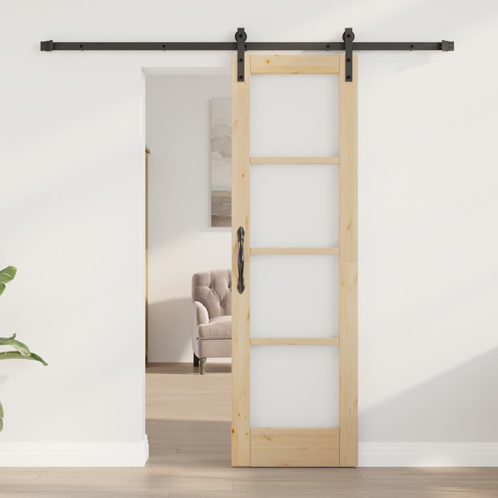 Συρόμενη Πόρτα ORKDAL Φυσικό και Μαύρο 61 x 198,5 εκ. - Pakobazaar