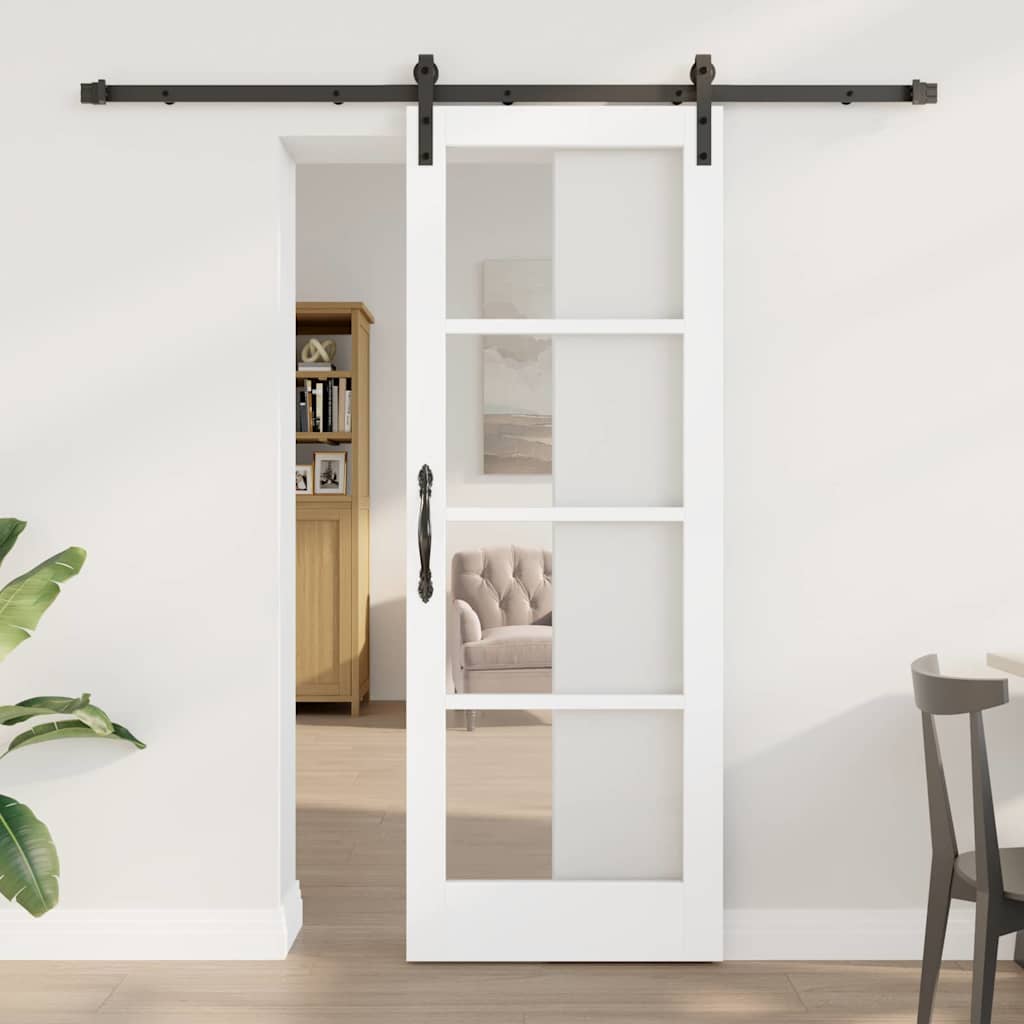 Συρόμενη Πόρτα ORKDAL Λευκό και Μαύρο 73,5 x 198,5 εκ. - Pakobazaar