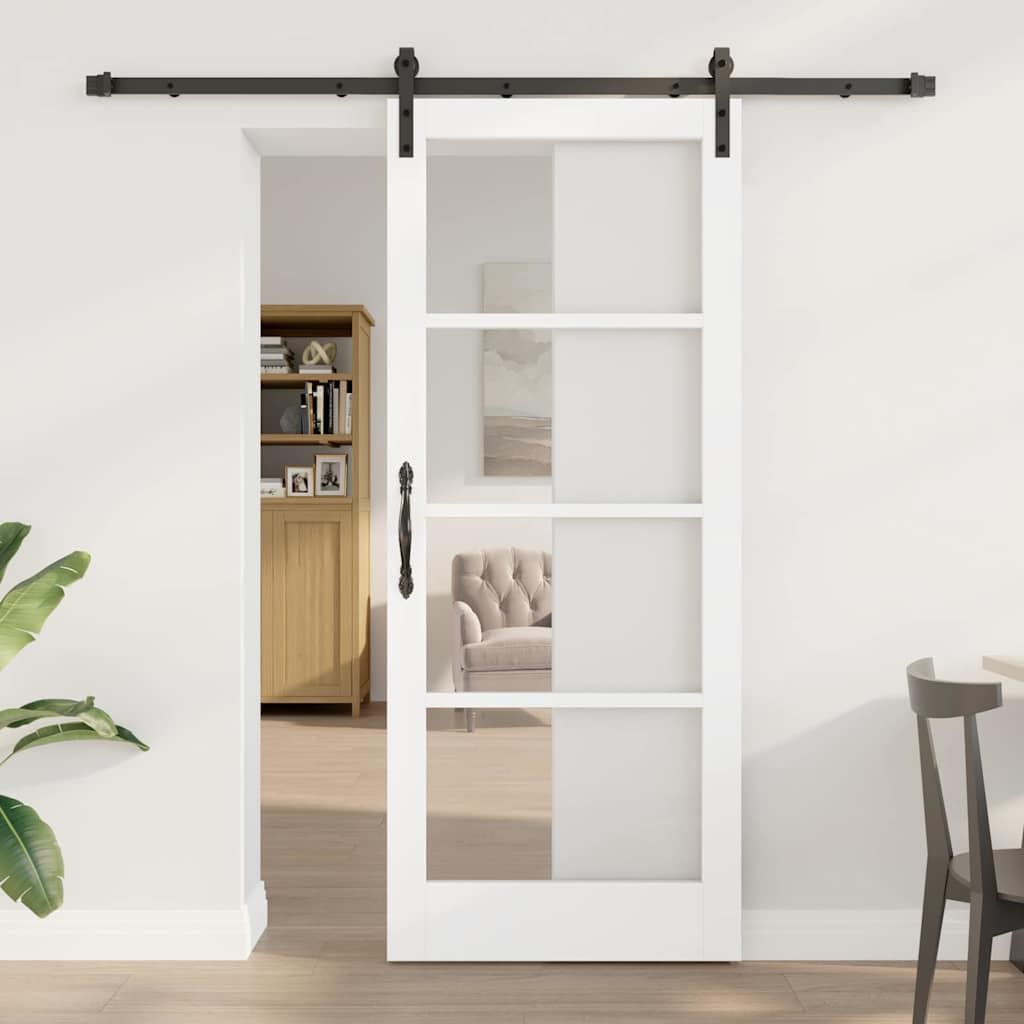 Συρόμενη Πόρτα ORKDAL Λευκό και Μαύρο 83 x 202 εκ. - Pakobazaar