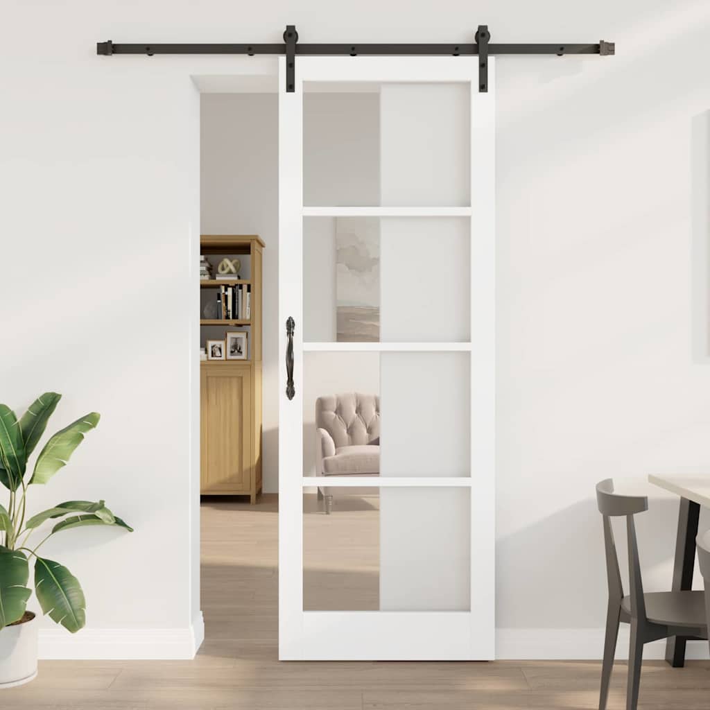 Συρόμενη Πόρτα ORKDAL Λευκό και Μαύρο 83 x 232 εκ. - Pakobazaar