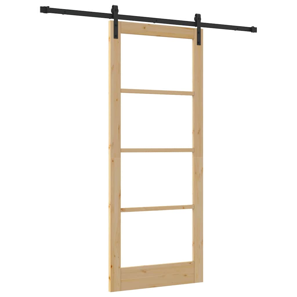 Συρόμενη Πόρτα ORKDAL Φυσικό και Μαύρο 86 x 211 cm - Pakobazaar