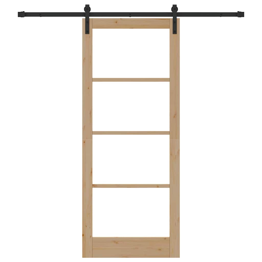 Συρόμενη Πόρτα ORKDAL Φυσικό και Μαύρο 86 x 211 cm - Pakobazaar