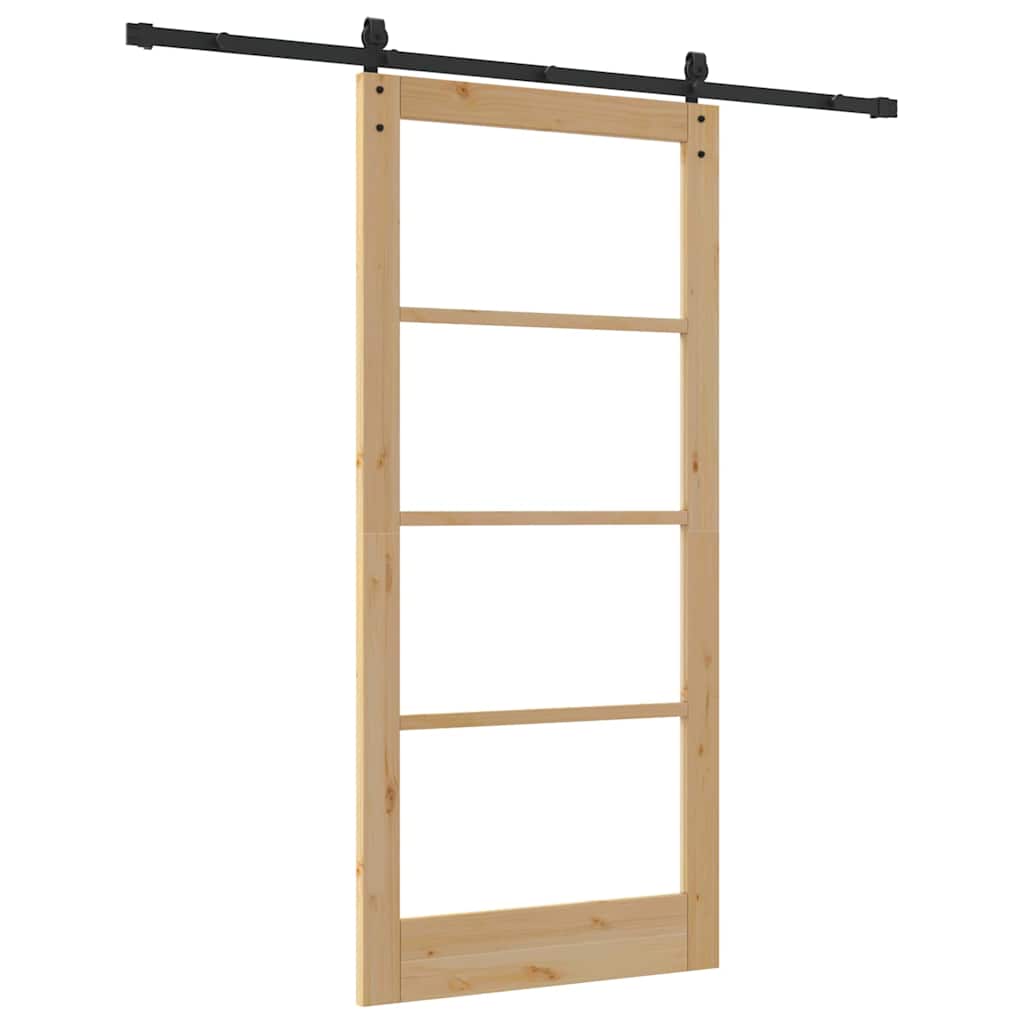Συρόμενη Πόρτα ORKDAL Φυσικό και Μαύρο 93 x 202 cm - Pakobazaar