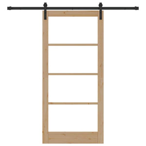 Συρόμενη Πόρτα ORKDAL Φυσικό και Μαύρο 93 x 202 cm - Pakobazaar
