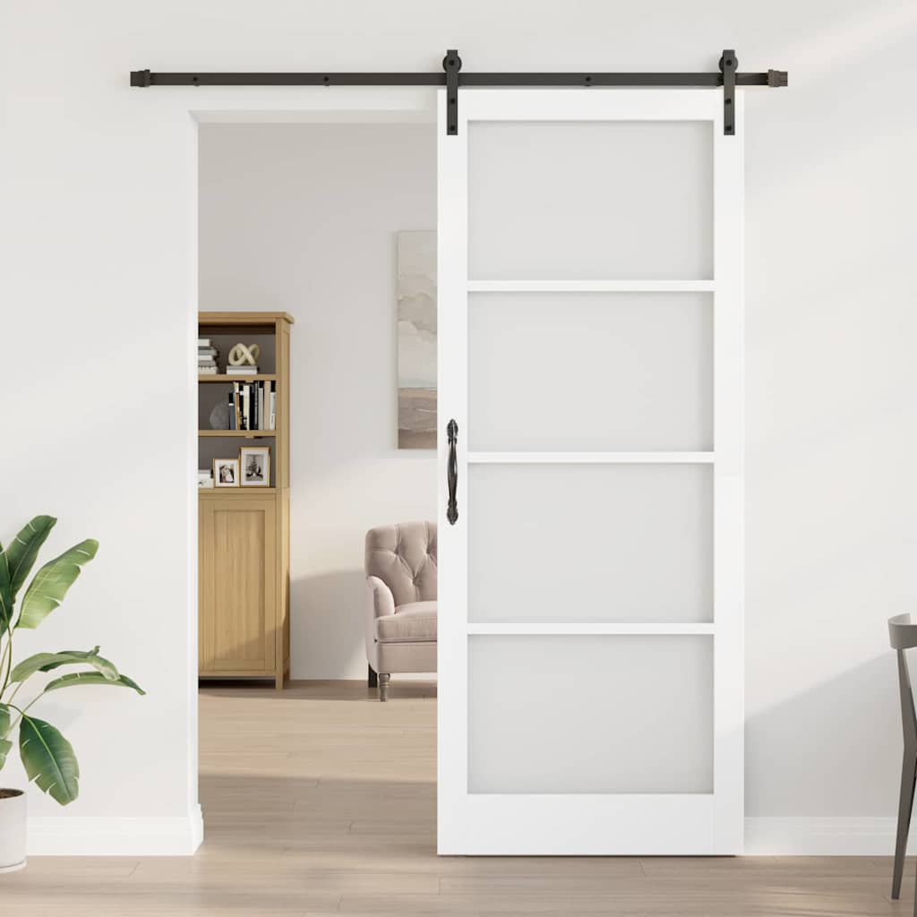 Συρόμενη Πόρτα ORKDAL Λευκό και Μαύρο 93 x 232 εκ. - Pakobazaar