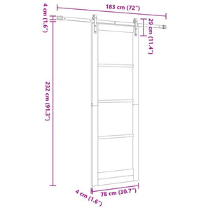 Συρόμενη Πόρτα ORKDAL Φυσικό 78 x 232 cm - Pakobazaar